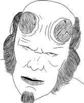 coloriage portrait hellboy